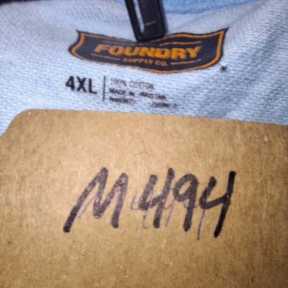 Foundry Heathered Blue and Light Blue Polo Shirts In A Size 4XL. Casual, Summer - Picture 11 of 11